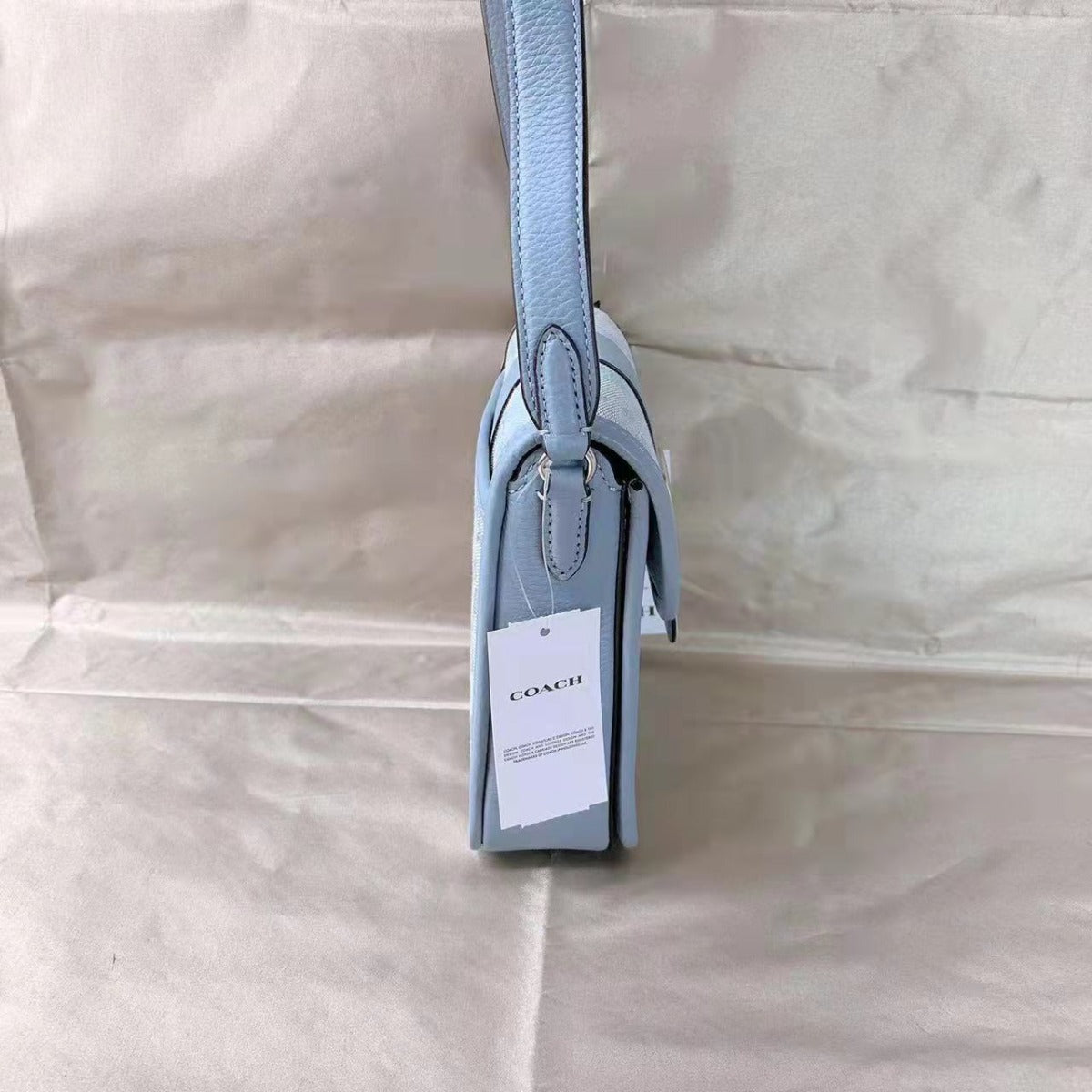 Coach C8321 North/South Lonnie Crossbody In Signature Jacquard In Marble Blue Coach C8321 North/South Lonnie Crossbody In Signature Jacquard In Marble Blue